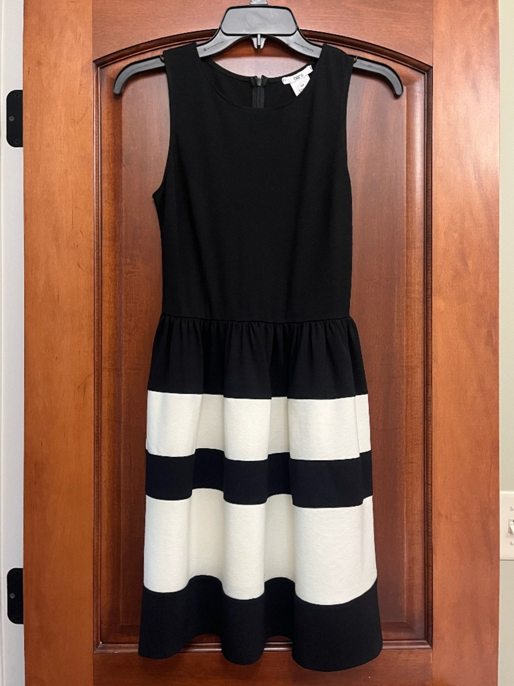 Bar III Fit and FIare Dress in Black and White